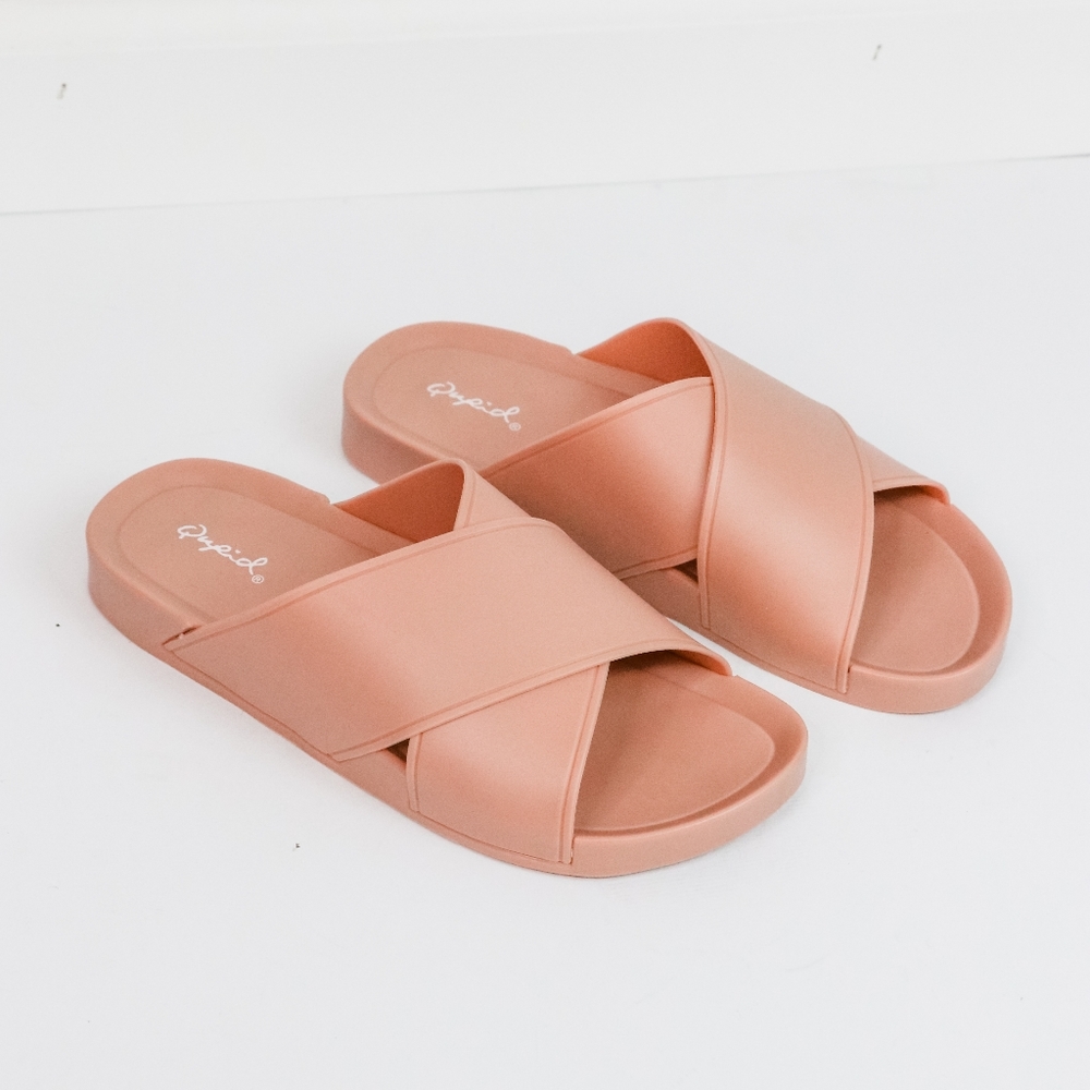 Ash Rose X-Band Slip-On Sandals – Minimalist, Casual, Summer Ready